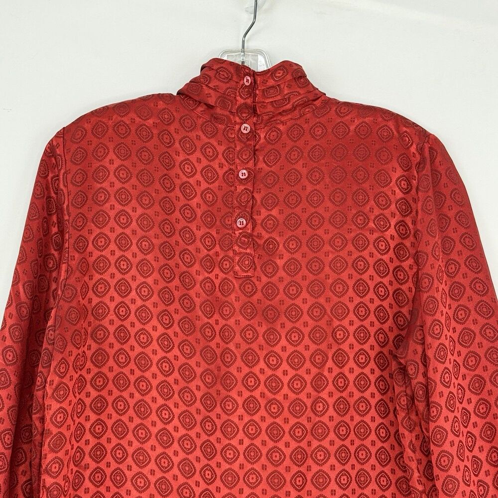 Vintage La Chine Classic by Galinda Wang Women’s Red Blouse Size 6 - Picture 5 of 16